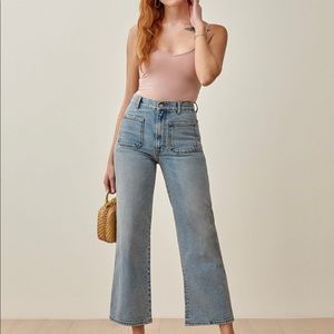 Reformation Alyssa Patch Pocket High Rise Wide Leg Jeans